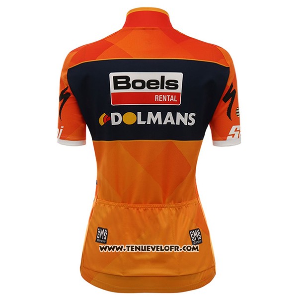 2017 Maillot Ciclismo Femme Damen Boels Dolmans Orange Manches Courtes et Cuissard